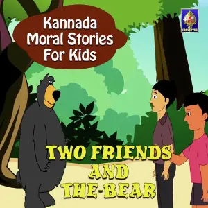 Kannada Moral Stories for Kids - Two Friends And The Bear image