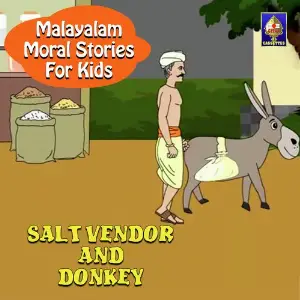 Malayalam Moral Stories for Kids - The Salt Vendor And The Donkey image